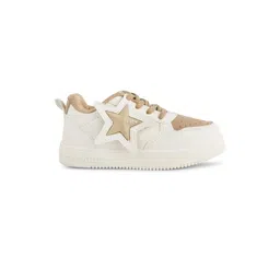 AEROKICK Kids Tan And Cream Colourblocked Star Applique Sneakers-picture-12