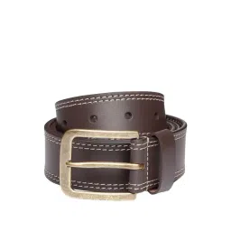 Aeropostale Davie Brown Leather Solid Waist Belt For Men-picture-14