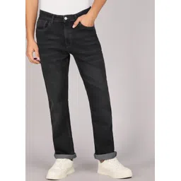 Men Straight Fit Mid Rise Dark Grey Jeans-image-22