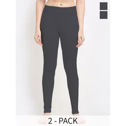 Aerowarm Women Pack Of 2 Ribbed Mid-Rise Thermal Bottoms-picture-25