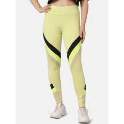 Aesthetic Bodies Women Fluorescent Green Striped Sports Tights-picture-18