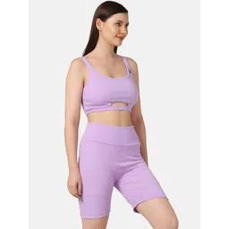 Aesthetic Bodies Women Lavender Skulpt Rib Biker Co-Ords-picture-19