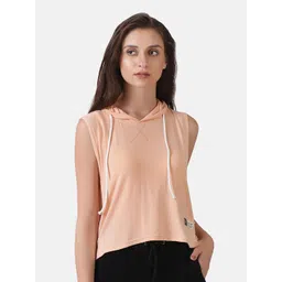 Aesthetic Bodies Women Peach-Coloured Solid Hooded Sweatshirt-picture-23