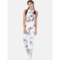 Aesthetic Bodies Women White & Grey Sports Pure Cotton Co-ords-picture-34