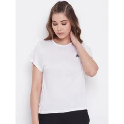 Aesthetic Bodies Women White Solid Round Neck T-shirt-picture-30
