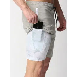 AESTHETIC NATION Men Grey Slim Fit Training or Gym Rapid Dry Compression Shorts-picture-30