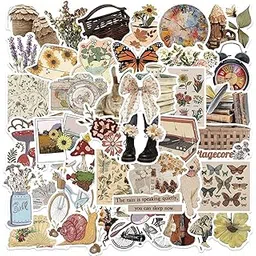 Aesthetic Retro Self Adhesive Stickers Pack 50Pcs, Cute Vintage Vinyl Waterproof Boho Stickers Scrapbooks, Laptops, Guitars, Phones, Pads, Skateboards, Bicycles, Motorcycles, Helmets (Vintage), 3 cms-picture-16