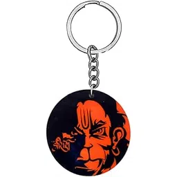 afh Shree Ram Printed Angrey Hanuman Religious Gifiting Keychain for Men and Women-picture-27