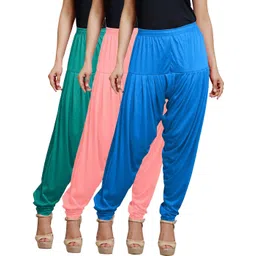 afra Cotton Blend Solid Patiala image 1