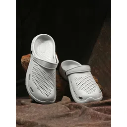 AfroJack Men Grey Self Design Croslite Clogs-picture-23