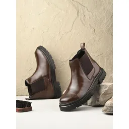 AfroJack Men Korean Leather Chelsea Boots-picture-40