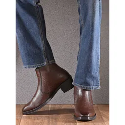 AfroJack Men Textured Leather Chelsea Boots-picture-35