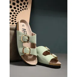 AfroJack Women Open Toe Flats with Buckles-picture-24