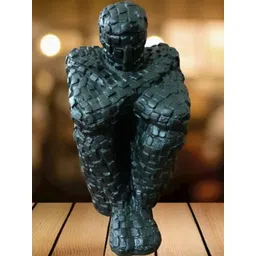 Afterstitch Black Pose Statue Modern Abstract Idol Showpiece-picture-1