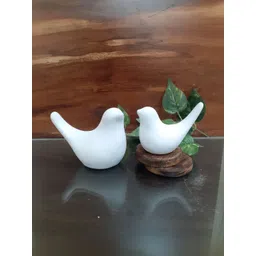 Afterstitch Set of 2 White Sparrow Birds Idol Showpiece-picture-14
