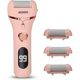 AGARO Callus Remover with 3 Interchangeable Head Rollers, Electronic Foot Scrubber For Callus & Dead Skin Removal, Pedicure Device, 2 Speed, Rechargeable Foot Care, Waterproof, CR1727, Pink-picture-44