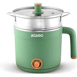 AGARO Regency Multi Cook Kettle With Steamer, 1.2L Inner Pot, Double Layered Body, Variable Temperature Settings, Wide Mouth, Boiling, Steaming, Tea, Coffee, Egg, Vegetable Boiling, 600W, Sea Green-picture-16