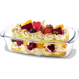 AGARO Elite Glass Loaf Tray for Kitchen, 1800 ml, Rectangular, Glass Baking Dish Tray, Borosilicate Glass Bowl Container, Glass Food Serving Tray, Microwave Oven, Dishwasher & Freezer Safe-image-1