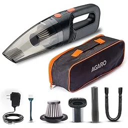 AGARO HVC1081 Cordless Rechargeable Car Vacuum Cleaner, Portable, Handheld,110W, 5.5KPA Power Socket, Stainless Steel Filter, Black-picture-27