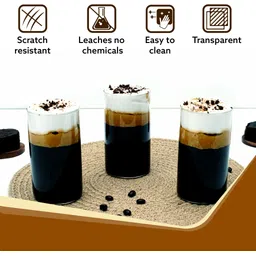 agaro (Pack of 6) Elite Borosilicate Glass Tumbler, Serves Water, Cold Drinks, Juice, Milk Glass Water/Juice Glass image 5