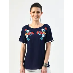 AGARU Women Floral Embroidered Top-picture-16