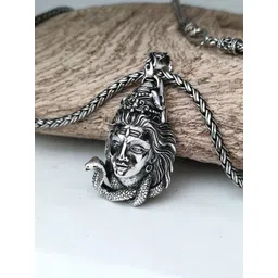 AGARWALPRODUCT Men Stainless Steel Shiv Ji Pendant With Chain-picture-28