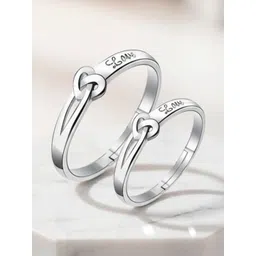 AGARWALPRODUCT Set of 2 Silver-Plated Love Couple Finger Rings-picture-32