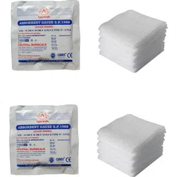 agarwals Absorbent Gauze Swabs Sterile 10 cm X 10 cm X 12 ply (5Pcs/Pack) Sterile Gauge Roll-picture-1