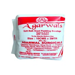 Agarwals Soft Roll Cast Padding Bandage 10 cm x 3 m, AS - NTM - 305 (Pack of 12)-picture-17
