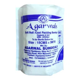 Agarwals Soft Roll Cast Padding Bandage 15 cm x 3 m, AS - NTM - 308 (Pack of 8)-picture-21