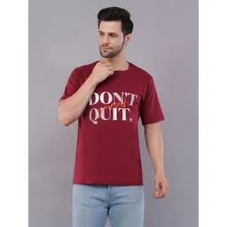 AgAtelier Men Typography Printed Round Neck Cotton T-shirt-picture-24