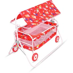 agroculture Baby Cradle with Mosquito Net & Canopy | Foldable Rocking Jhula for Newborns Bassinet-picture-10