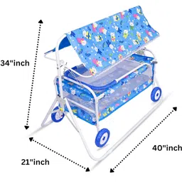 agroculture Baby Cradle with Mosquito Net & Canopy Foldable Rocking Jhula for Newborns palna Bassinet image 3