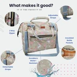 agroculture Premium Baby Diaper Handbag 3-in-1 Carrying Styles with Insulated Bottle Pockets Diaper Sling bag Newborn Diaper Organiser Bag image 4