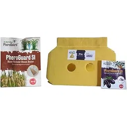 Agrosiaa PheroGuard SI Rice Yellow Stem Borer Lure - Scirpophaga Incertulas | Pack of 10 | & | Lo Combo Pack Pheromone Lure for Brinjal Fruit & Shoot Borer Delta Trap, Pack of 5-image-20