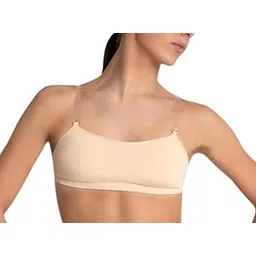 AGTO Sexy Tube Bandeau Bra with Transparent Straps in Nude-picture-28