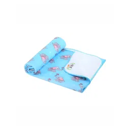 AHC Blue & Grey Printed Breathable Mattress Protector-picture-26