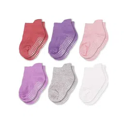 AHC Kids Pack Of 6 Assorted Cotton Ankle-Length Socks-picture-23