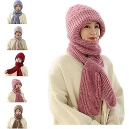 ahchvijash 2-in-1 Winter Cap with Scarf – Women’s Knitted Beanie & Matching Long Scarf Set, Soft Warm Breathable Cold-Weather Headwear & Neckwrap-picture-12