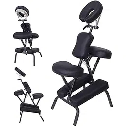 AHCS Portable Hjiama Chair Folding Massage Spa Tattoo Electric Massage Chair Adjustable Face Cradle Chair Table De Massage Chair, Black-picture-29