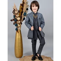 ahhaaaa Boys Embroidered Sherwani Set-picture-14