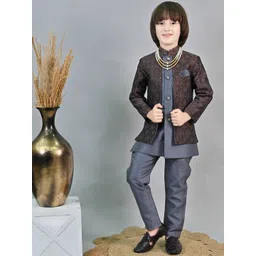ahhaaaa Boys Embroidered Sherwani Set-picture-34