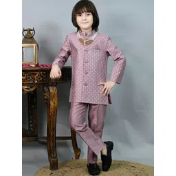 ahhaaaa Boys Jodhpuri Bandhgala Suit Set With Mala-picture-15
