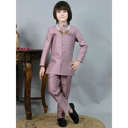 ahhaaaa Boys Jodhpuri Bandhgala Suit Set With Mala-picture-26