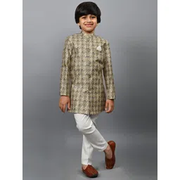 ahhaaaa Boys Printed Indo-Western Sherwani Set-picture-18