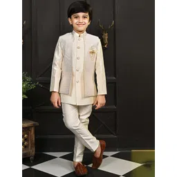 ahhaaaa Boys Woven Deigned Ethnic Sherwani-image-12