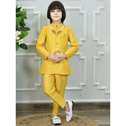 ahhaaaa Boys Woven Design Self Design Kurta with Pyjamas-image-1
