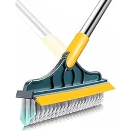 AHKIS Plastic 3 in 1 Toilet Bathroom Cleaning Brush with Wiper and Long Handle, Floor Scrub Brush for Tiles, Home Kitchen Bathroom Accessories-picture-27