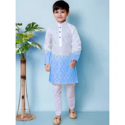 AHLAN APPARELS Boys Embroidered Pure Cotton Kurta With Pyjamas-picture-46