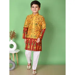 AHLAN APPARELS Boys Ethnic Motifs Printed Kurta with Pyjama-picture-15
